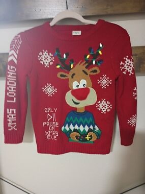 F&F Red Kids Christmas Reindeer Sweater